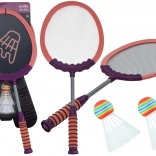 Set 2 rachete de badminton Palete 2 fluturași Badminton Roz