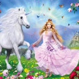 Puzzle Prințesă cu unicorni 100 piese