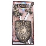 Set pentru copii cu scut și două săbii 60 cm