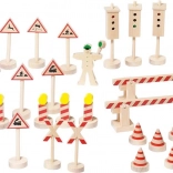 Set mare semne de circulație din lemn Goki