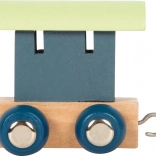 Vagon de lemn Small Foot pentru trenul polar al alfabetului - albastru