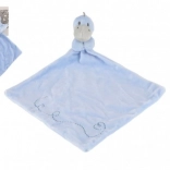Păturică din pluș pentru adormit dinozaur albastru 24 × 24 cm