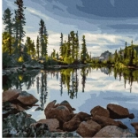 Pictură diamant Lac Liniștit 30x40 cm