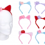 Bentiță de carnaval cu urechi de pisică și floare – mix de culori