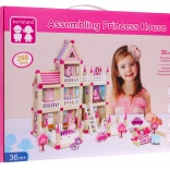 Set de construcție din lemn pentru copii 3+ Căsuță MEGA roz 268 buc