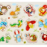Puzzle din lemn cu insecte, 30 cm