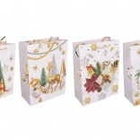 Pungă cadou S 18 × 24 × 8,5 cm – motive de Crăciun