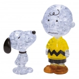 Puzzle 3D cristal HCM KINZEL Snoopy și Charlie Brown – 77 piese