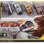 Pistă de lansare cu dino și mașinuțe