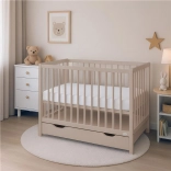 Pătuț pentru copii cu sertar New Baby Basic culoare cașmir