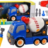 Betonieră pentru copii asamblabilă cu șuruburi, cu bormașină – albastră