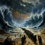 Pictură cu diamante Trecerea lui Moise prin mare 30 × 40 cm