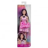 barbie fashionistas păpușă la modă în rochie roz cu model în carouri