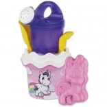 Androni set pentru nisip cu unicorn și stropitoare – mic, 6 piese