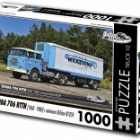 Puzzle Retro-auta Škoda 706 RTTN cu remorcă Orličan N12CH 1000 piese