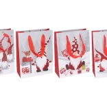 Pungă cadou S cu motiv de Crăciun 17,5 × 23,5 × 8 cm