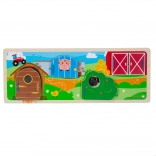 Puzzle senzorial din lemn – fermă BIGJIGS TOYS