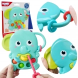 Woopie Baby jucărie senzorială de dentiție elefant Montessori 4‑în‑1