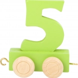 Vagon din lemn pentru trenulețe - Cifra 5