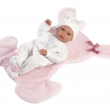 Păpușă realistă New Born fetiță cu corp de vinil 35 cm