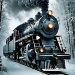 Pictură cu diamante Expres de iarnă 30x40cm