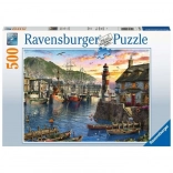 Puzzle Ravensburger Răsărit în port – 500 de piese