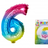 Balon curcubeu cifra 6