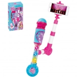 Microfon cu baterii cu efecte luminoase și selfie stick