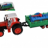 Tractor cu remorcă și freză din plastic, 52 cm, cu roțile libere