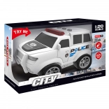mașină de poliție cu mecanism cu fricțiune, cu efecte luminoase și sonore, albă 22,5 cm