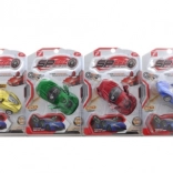 Mașinuță sport metalică cu mecanism de întoarcere și uși care se deschid