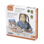 Set magnetic din lemn pentru îmbrăcat Viga – familia de ursuleți