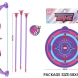 Arc pentru copii cu săgeți și țintă, mov, 57 cm