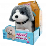 Cățeluș de pluș interactiv Punťa – gri-alb