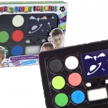 Set de pictură pe față pentru copii cu șabloane, 6 culori