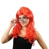 Perucă lungă roșie de carnaval cu breton pentru adulți