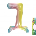 Balon din folie numărul 7, curcubeu, 80 cm