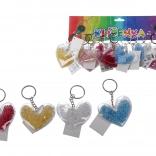 Breloc în formă de inimă cu pietricele colorate