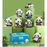 Mega set de construcție panda – 9 figurine