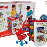 Piață de jucării cu cărucior Casă de marcat fiscală Scanner Cumpărături alimentare