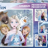 Educa Puzzle Regatul Înghețat 4v1