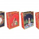 Pungă cadou cu motiv de Crăciun 23x18x8 cm