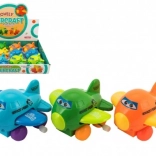 Avionaș cu mecanism de întindere și ochi – aripi care bat, plastic 8 cm, mix de culori