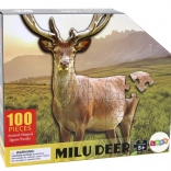 Puzzle cu 100 de piese cu motiv cerb în pădure