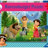 RAVENSBURGER Puzzle Heidi: Timp petrecut împreună la munte 2x12 piese