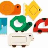 Djeco puzzle din lemn DuoBasic, 12 piese