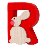 Literă din lemn R cu iepuraș – FAUNA