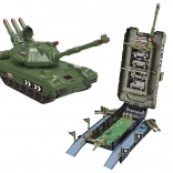 tanc-garaj cu 4 mașini, efecte luminoase și sonore, 44 cm