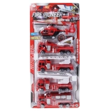 Set de pompieri – mașinuțe cu mecanism pull-back 17 cm, 5 buc