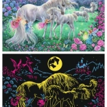 RAVENSBURGER puzzle fosforescente cu unicorni la lună plină XXL, 100 piese